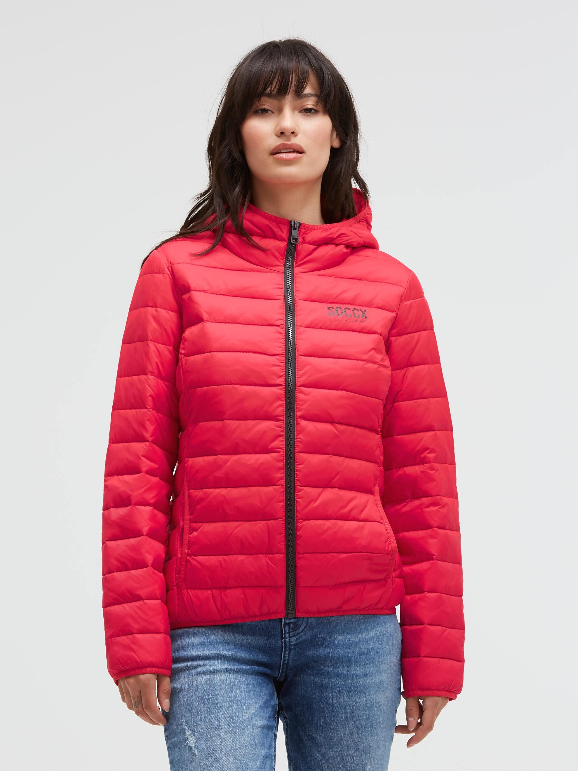 SOCCX Outdoorjacke mit elastischem Saumabschluss