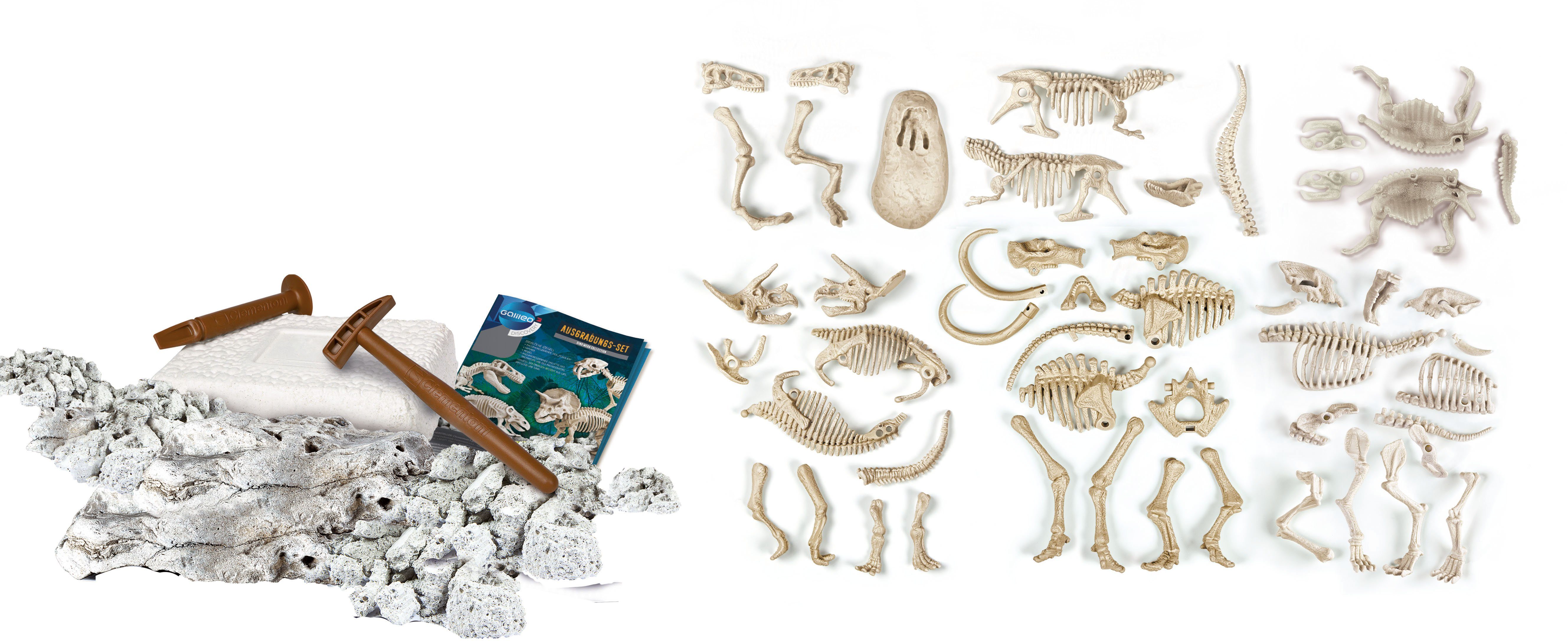 Clementoni® Experimentierkasten Galileo, Ausgrabungs-Set Dino Mega-Collection, Made in Europe