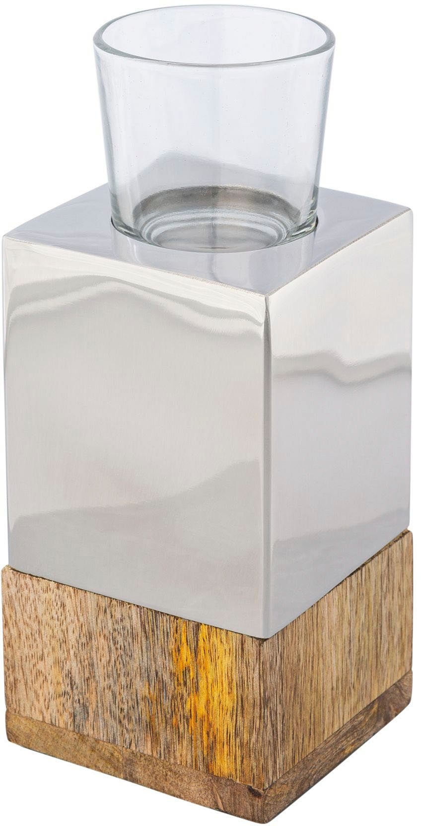 Creativ home Teelichthalter Kerzenhalter Tower (Set, 2 St), aus Holz, Edels günstig online kaufen