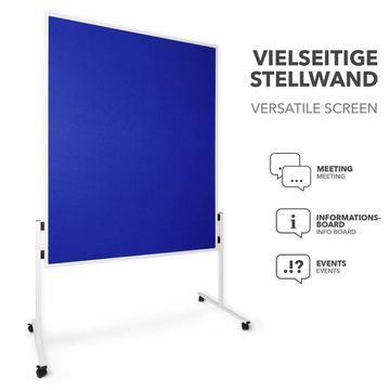 Karat Standtafel Filz-Moderationstafel, 2 Farben, Metallrahmen, Doppelseitig nutzbar, Mit Rollen