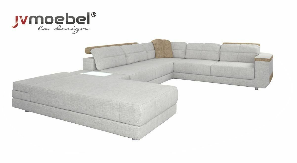 Couch Ecksofa Couch, Ecke Made Leder Eck Sofa JVmoebel Europe in Sofa Grau/Braun Polster
