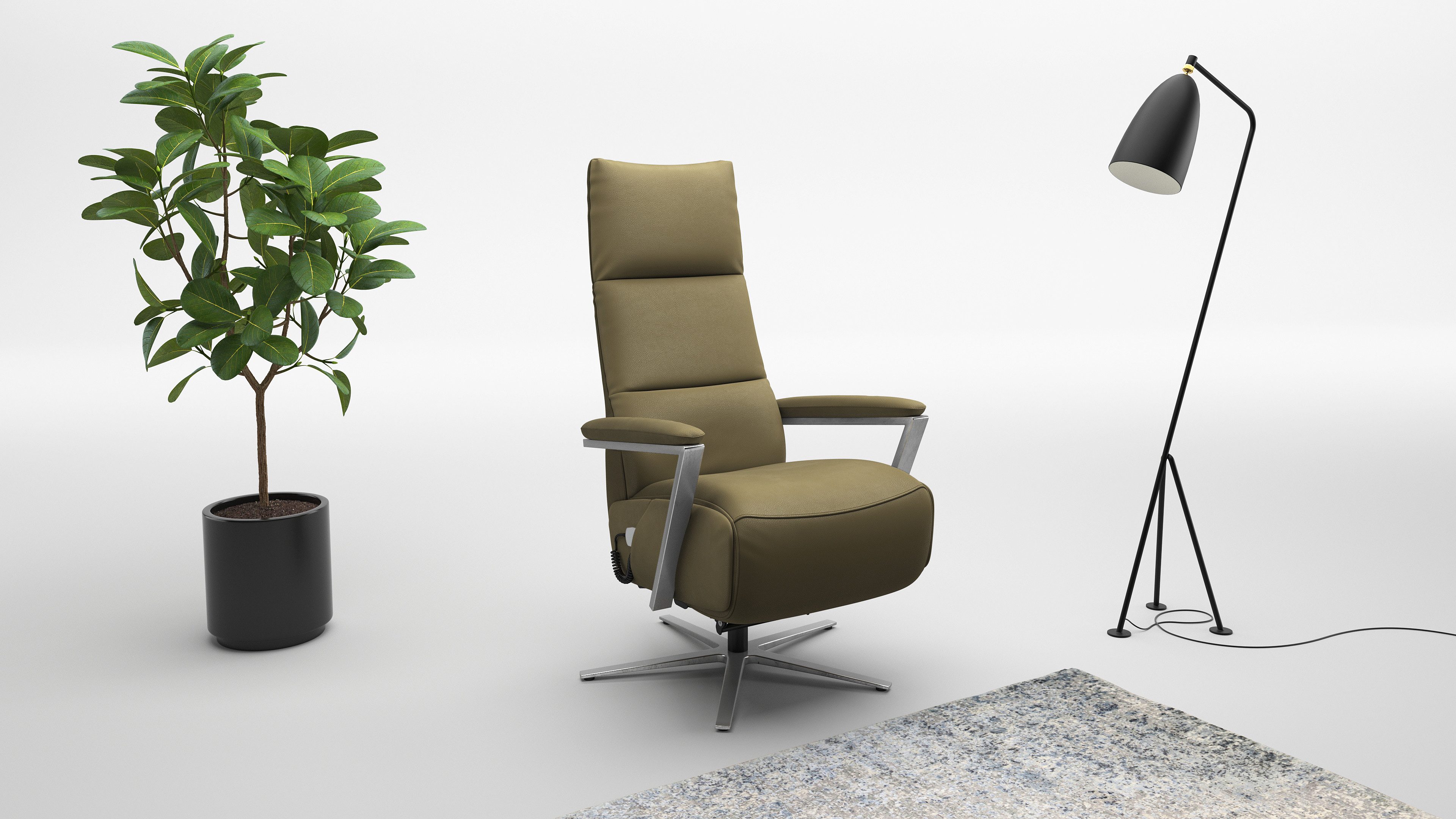 sit&more TV-Sessel Vario Comfort, inkl. Kopfteilverstellung & 360° Drehfunktion, mit Gasdruck, Höhe der Armlehnen 64cm