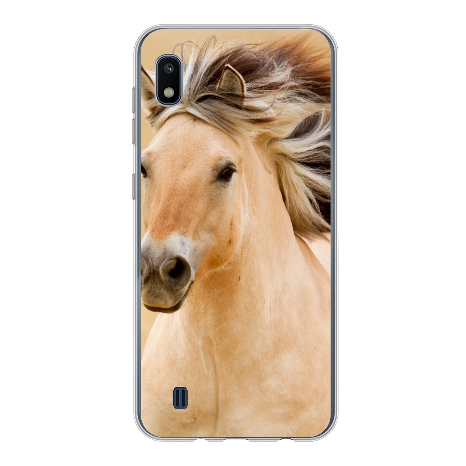 MuchoWow Handyhülle für Samsung Galaxy A10 Pferde - Tiere - Mähne - Porträt, Smartphone-Bumper, Print, Handy Schutzhülle Dünn