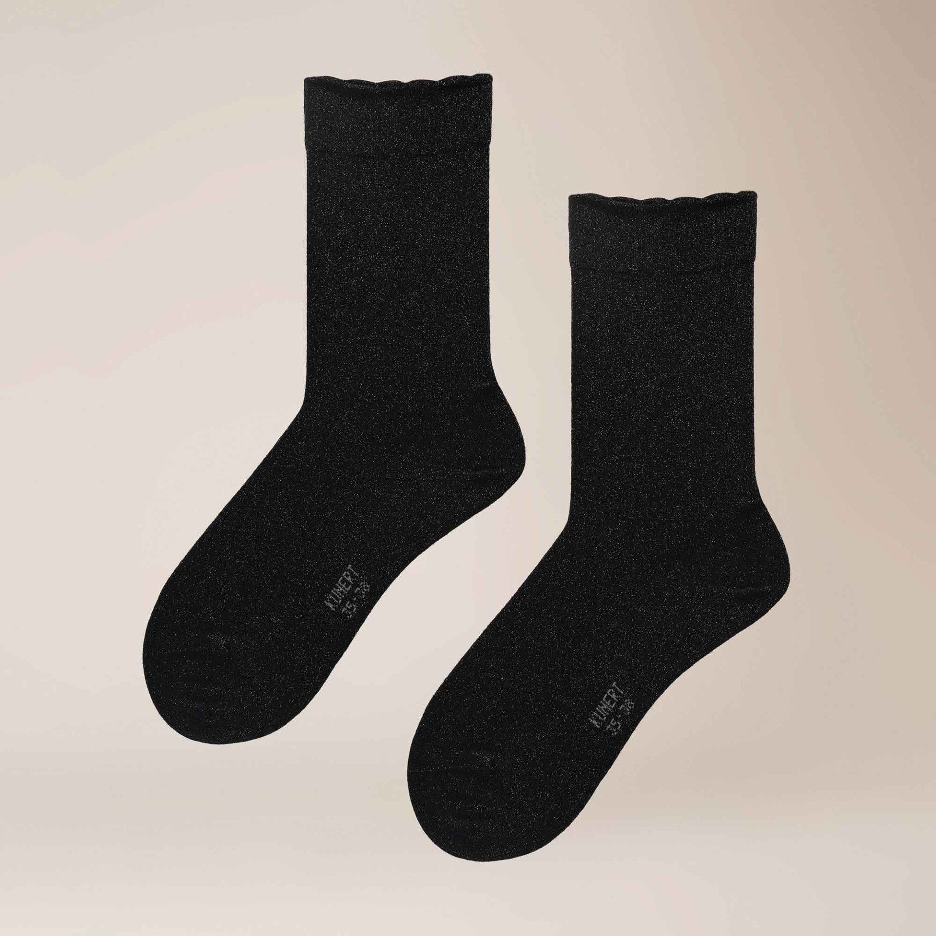 KUNERT Basicsocken Emotional Glitter (1-Paar) Socken mit Glanz und Rüschenbund