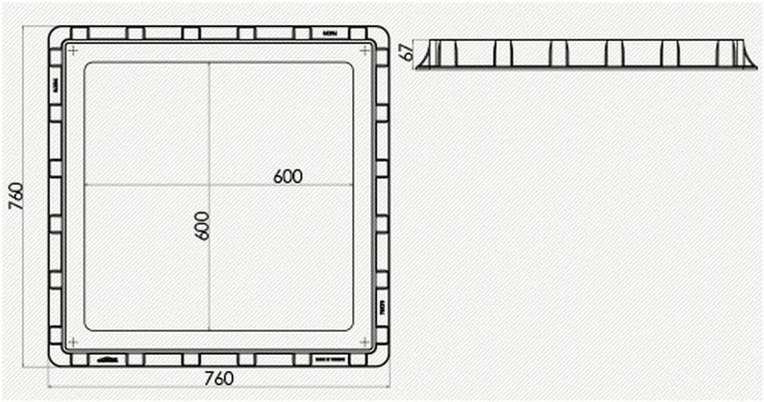 Uzman Erdschacht Schachtabdeckung Klasse A15 begehbar Revisionsschacht Abdeckung, 1-St.
