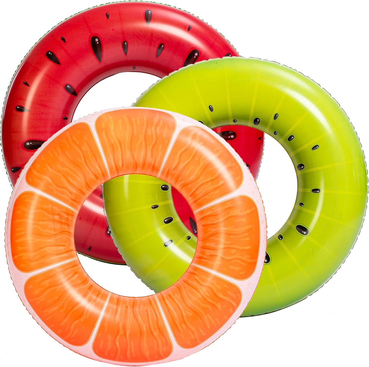 UE Stock Schwimmring 3 St Aufblasbare Schwimmringe für Erwachsene Sommerfrucht-Design, für sommerliche Stimmung