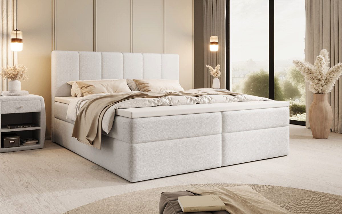Luxusbetten24 Boxspringbett Aurelia Bouclé, mit Stauraum günstig online kaufen