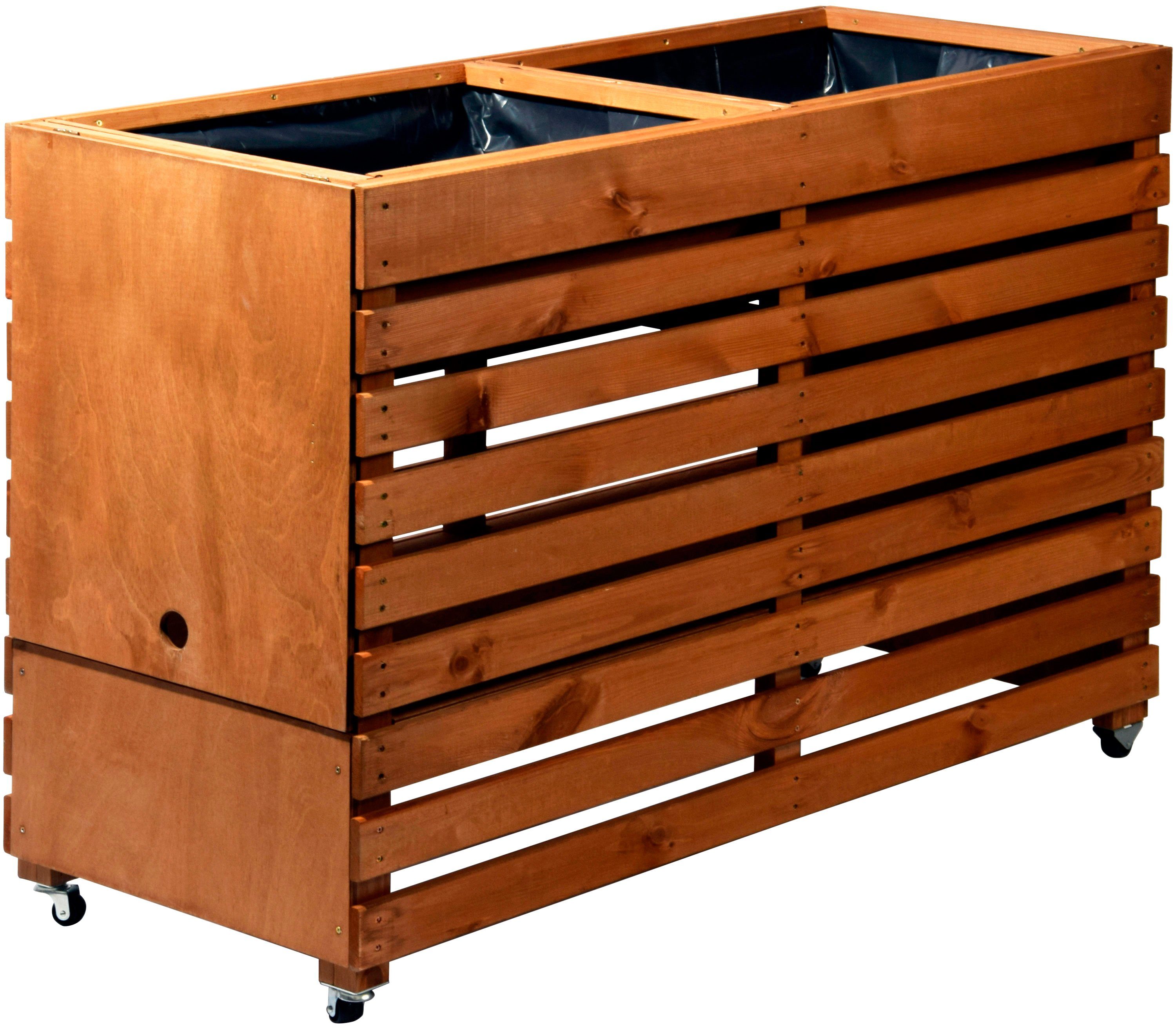 dobar Hochbeet Gr. XL, BxTxH 100x50x71 cm, auf Rollen mit 2 Pflanzkästen