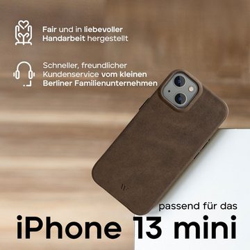 wiiuka Smartphone-Hülle skiin MORE Handyhülle für iPhone 13 mini, Handgefertigt - Deutsches Leder, Premium Case