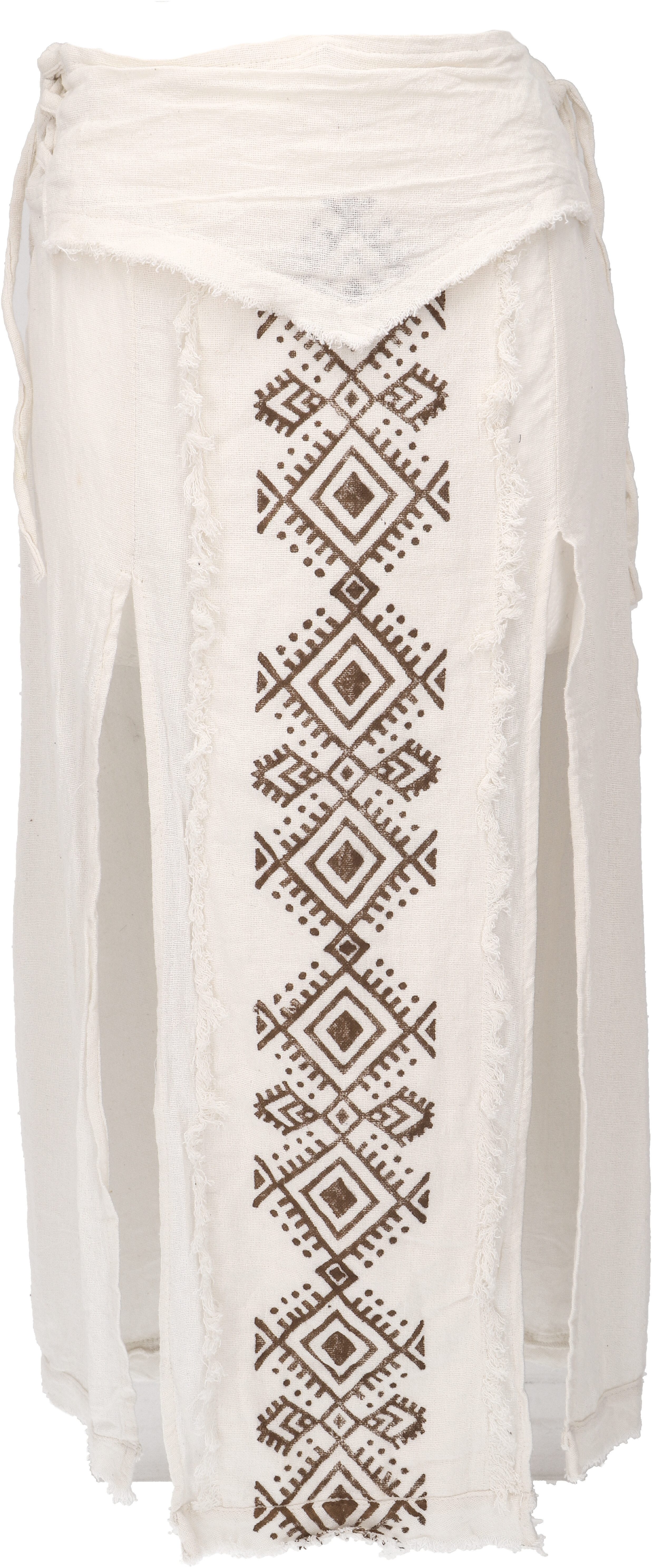 Guru-Shop Minirock Langer Boho Panel Skirt, offener Sommerrock,.. alternative Bekleidung