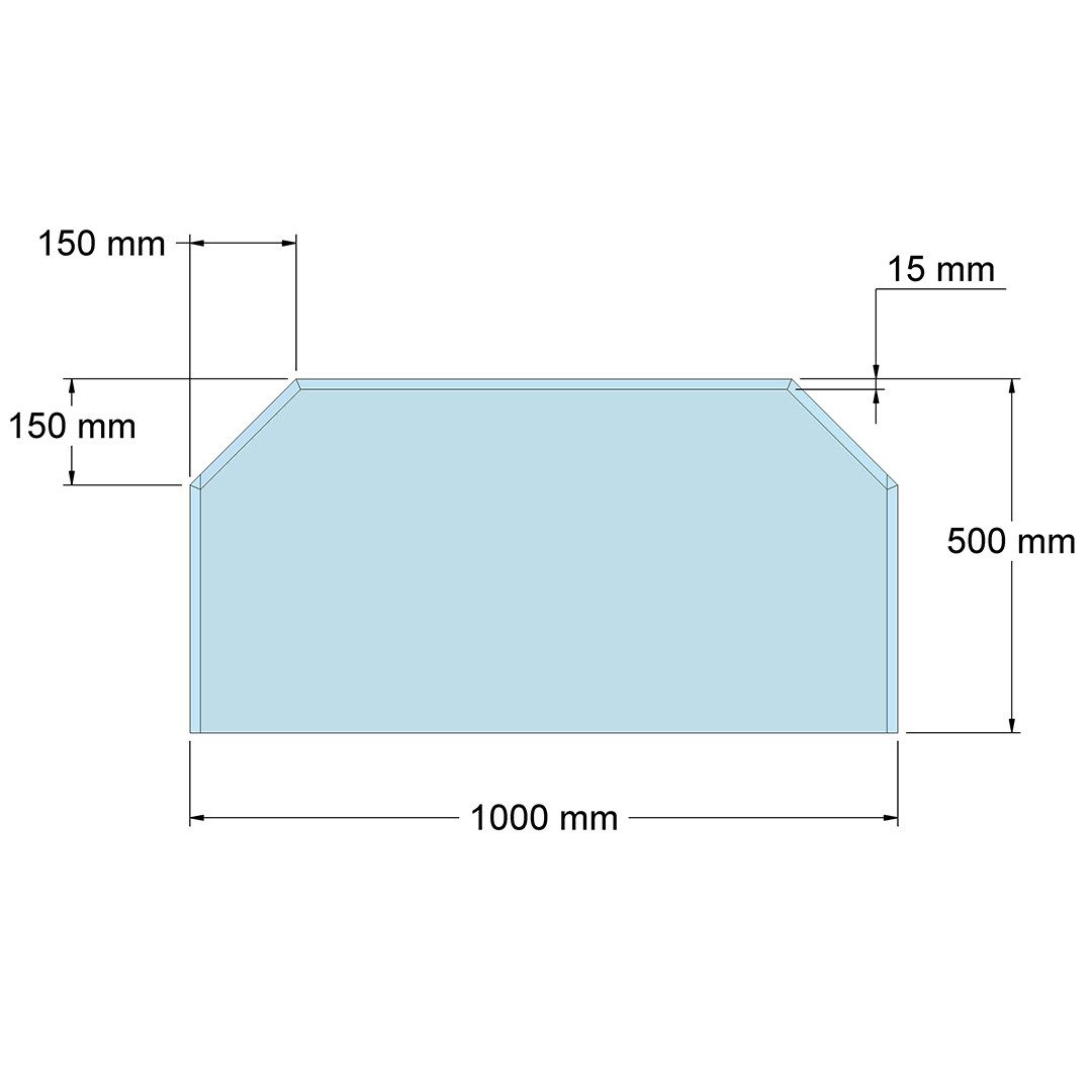 Feuercampus Bodenschutzplatte Funkenschutzplatte Glas für Kaminofen Sechseck
