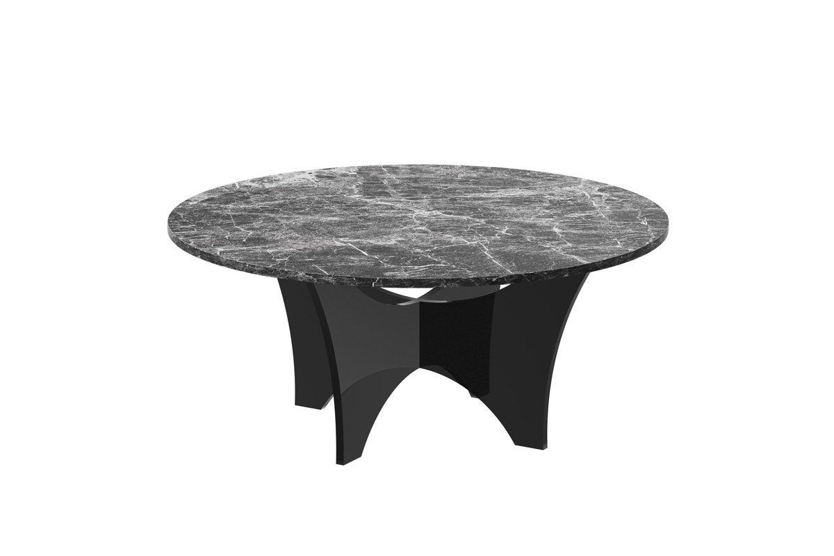 designimpex Couchtisch Design Marmor Tisch cm Rund Hochglanz dunkel 100 HRA-111 cm Schwarz x / 40 Hochglanz Wohnzimmertisch