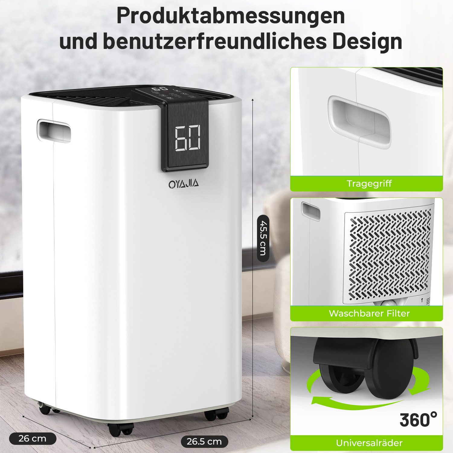 kehot Luftreiniger Luftentfeuchter mit WLAN App, günstig online kaufen