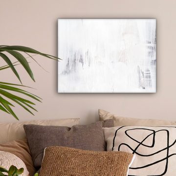 OneMillionCanvasses® Leinwandbild Acrylfarbe - Entwurf, Weiß, Grau (1 St), Wandbild Leinwandbilder, Aufhängefertig, Wanddeko 40x30 cm