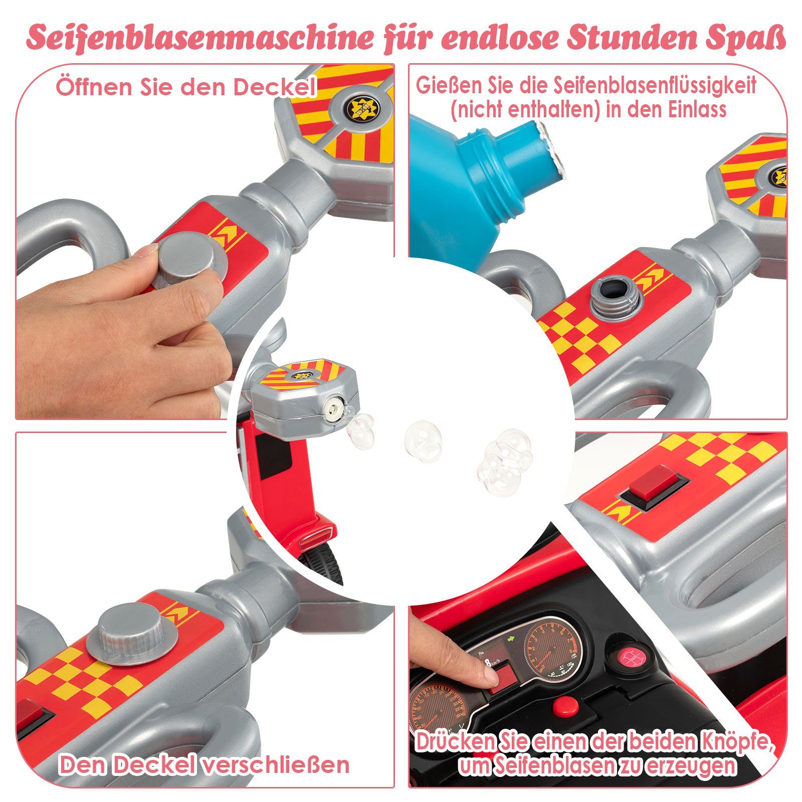 COSTWAY Rutschauto Lamborghini Grün - 3-in-1 Schiebeauto Ab 1 Jahr