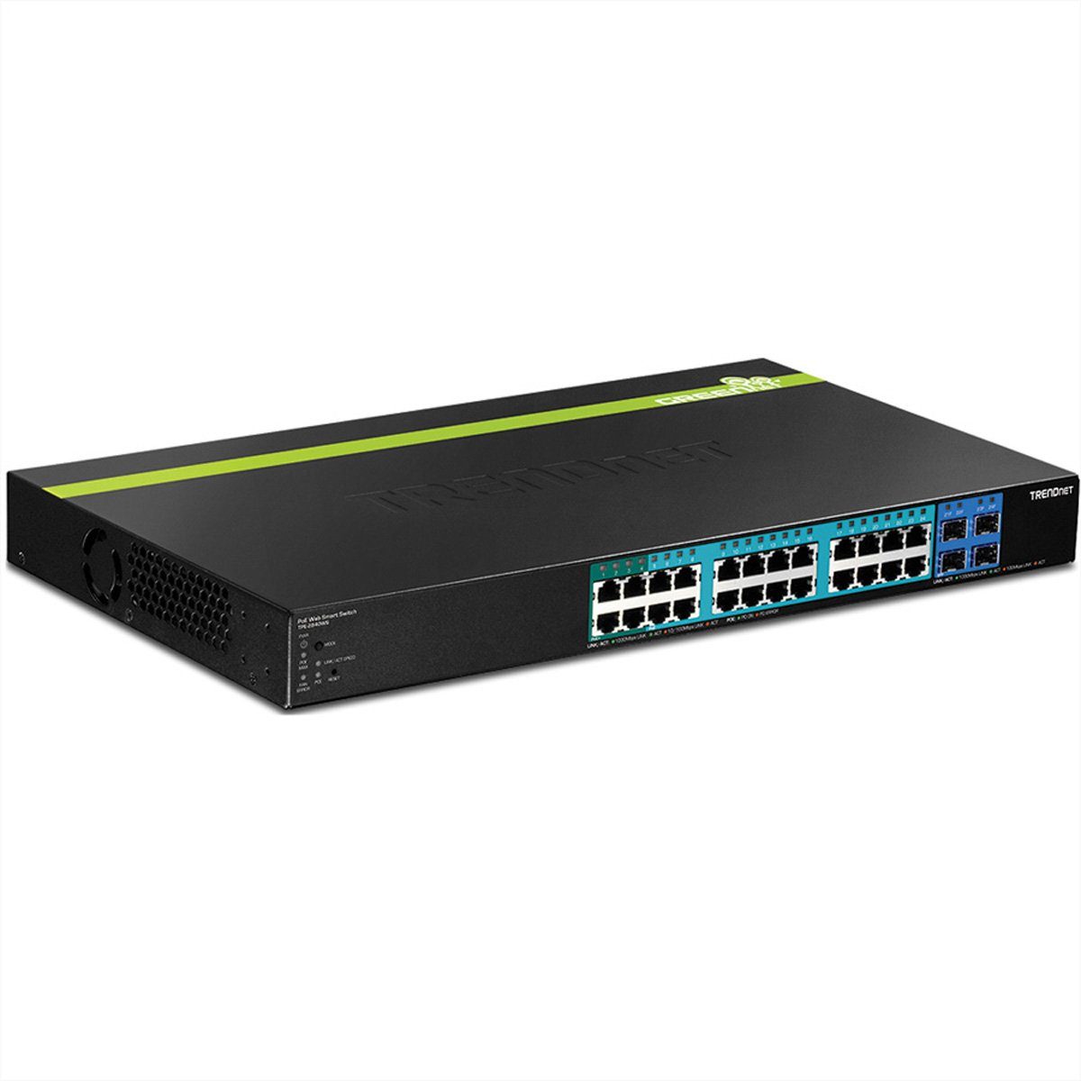 Trendnet TPE-2840WS 28-Port POE+ Switch Gigabit Smart 24 PoE/PoE+ 4 SFP 195W Netzwerk-Switch