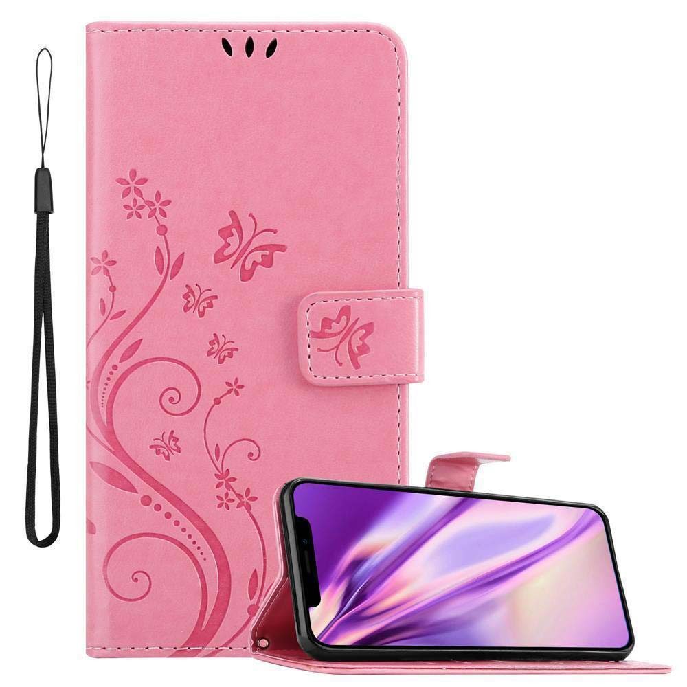 Cadorabo Handyhülle für iPhone X / XS Hülle Apple iPhone X / XS, Hülle Schutzhülle Blumen Flower mit Standfunktion Kartenfach Magnet