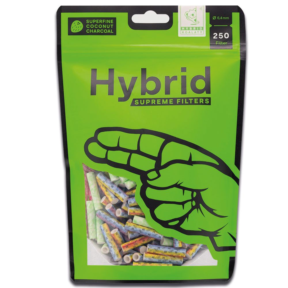 Hybrid Supreme Filters Aktivkohlefilter Hybrid Supreme, Slim 6,4mm, Weiß, Premium Filter Tips