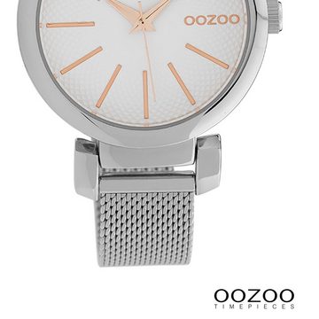 OOZOO Quarzuhr Oozoo Damen Armbanduhr Timepieces Analog, (Analoguhr), Damenuhr rund, mittel (ca. 36mm) Metallarmband, Fashion-Style