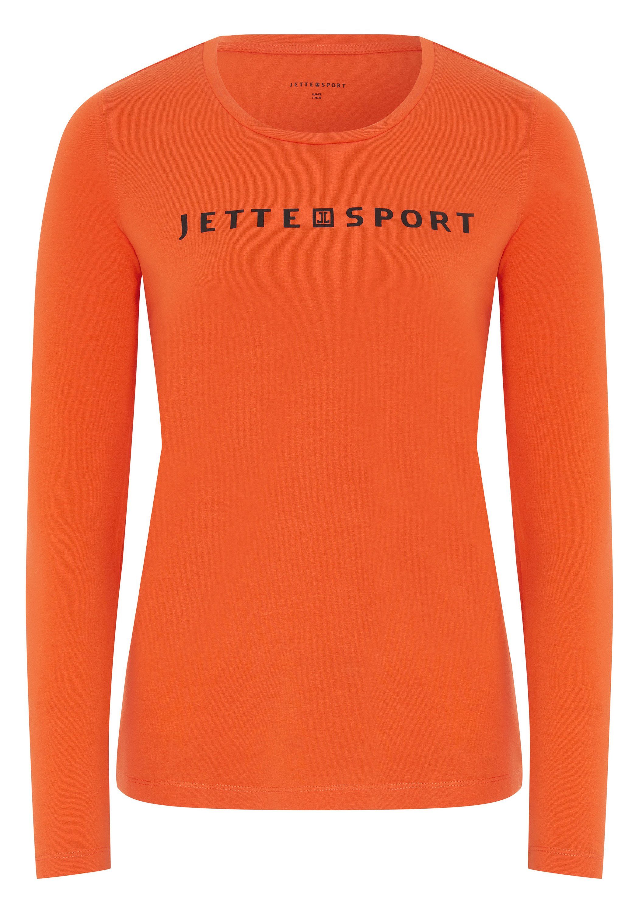 JETTE SPORT Langarmshirt mit Jette Sport Label-Druck 17-1462 Flame