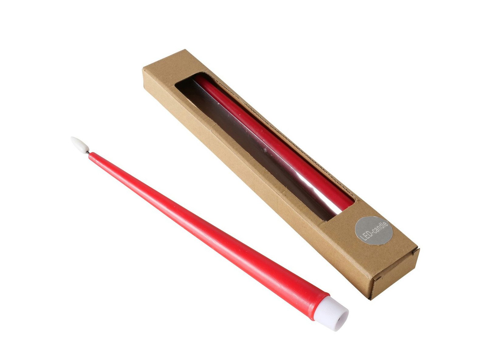 BOLTZE Duftkerze Classy LED Stabkerze mit Timer rot 31cm 2tlg