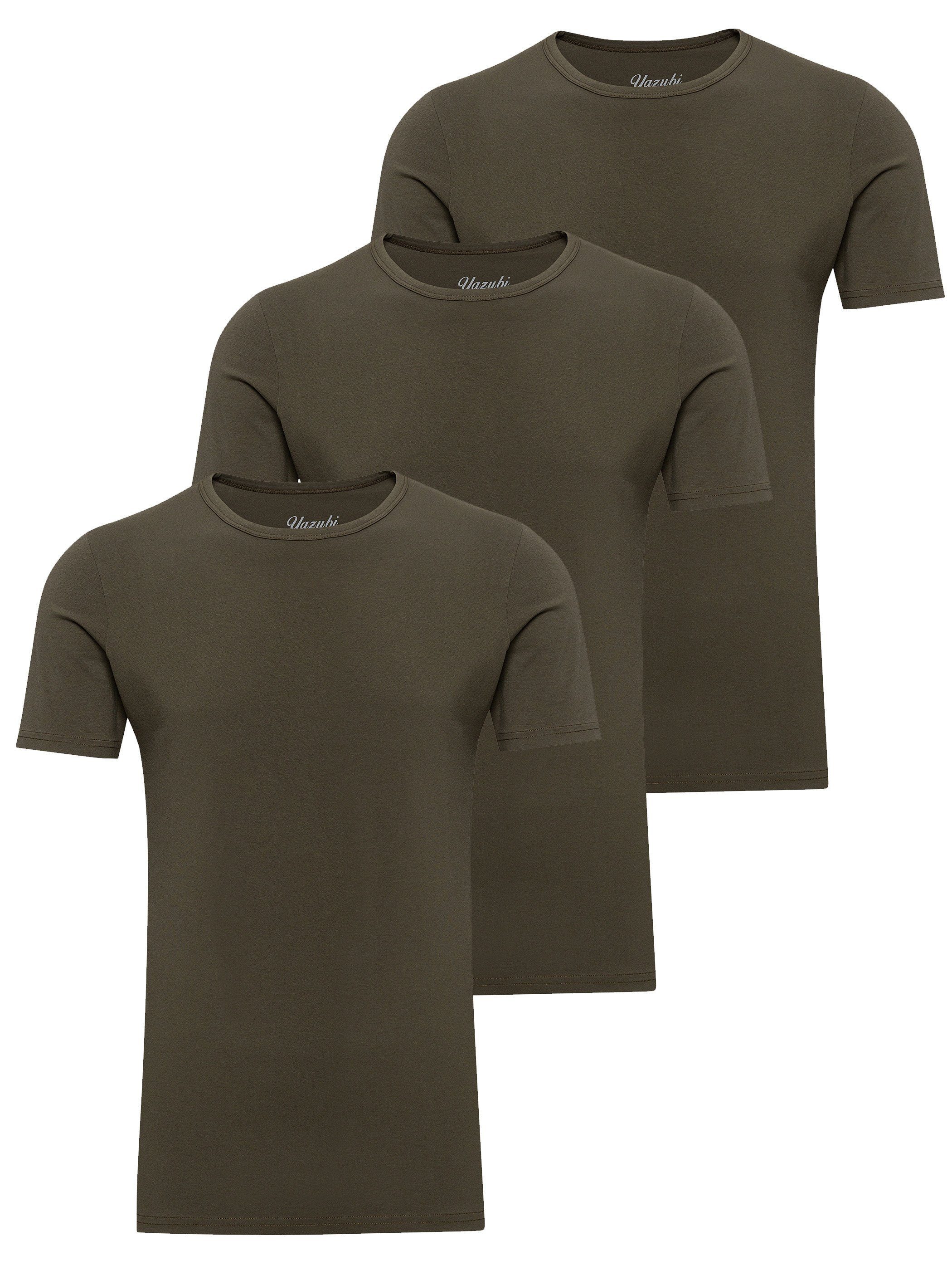 Yazubi T-Shirt 3-Pack Mythic Basic T-Shirt Crew Neck (Set) modernes Rundhalsshirt Grün (kalamata 190510)