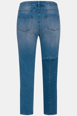 Ulla Popken Röhrenjeans Jeans Sarah Patches schmale 5-Pocket-Form Denimmix