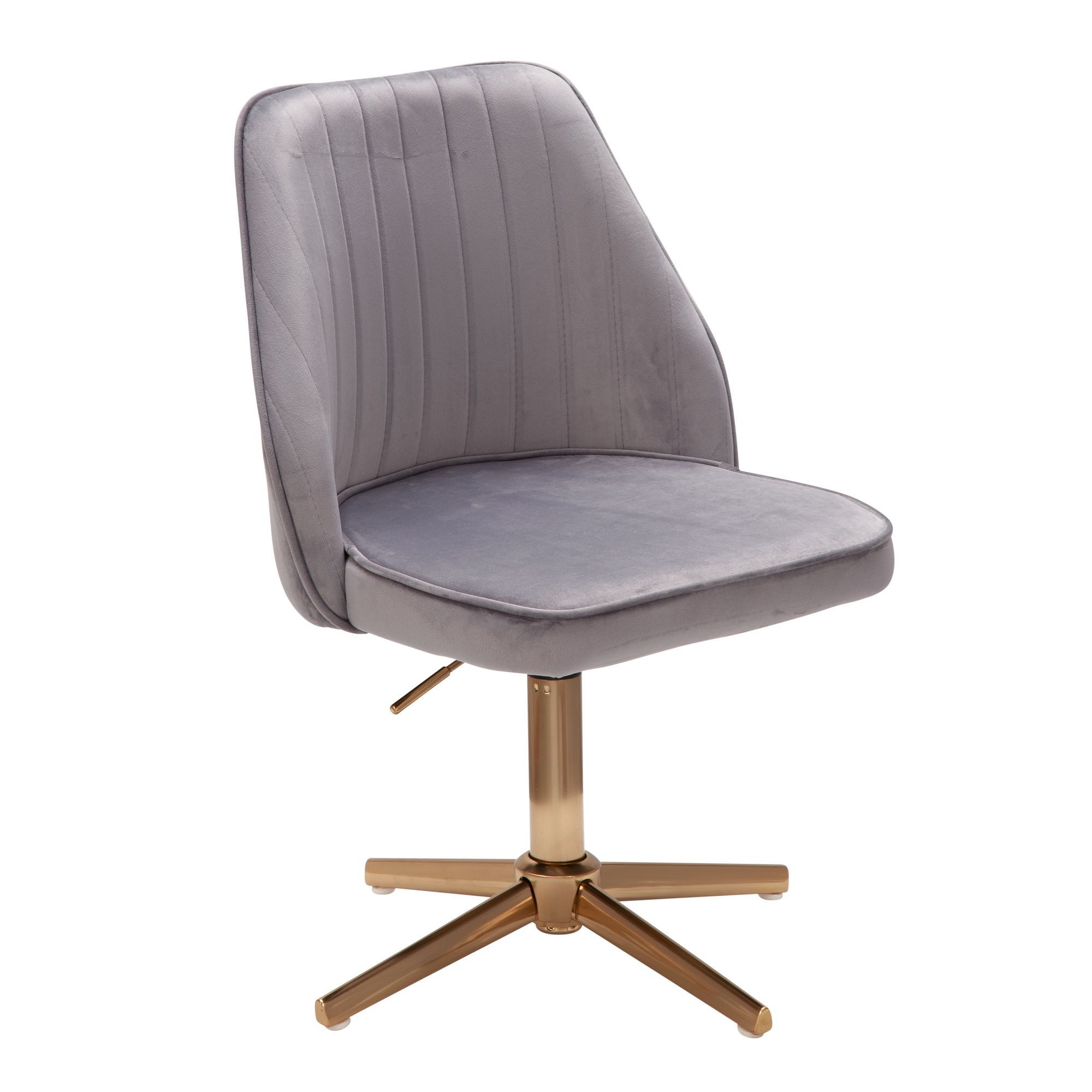 FINEBUY Drehstuhl Samt Schreibtischstuhl Drehbar Modern Schalenstuhl (Samt Grau, Design Schalenstuhl Drehbar mit Lehne), Schreibtischstuhl 120 kg Höhenverstellbar, Drehbar