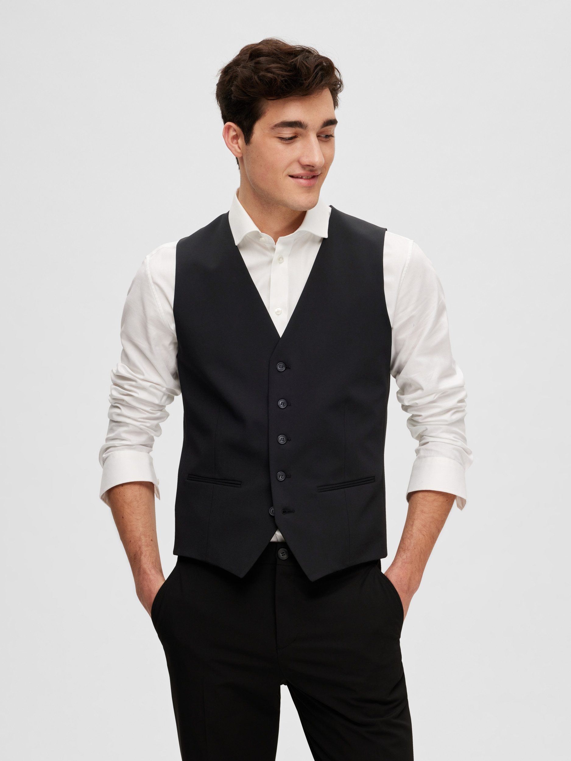 SELECTED HOMME Anzugweste - modische Weste ohne Arm - SLHSLIM-LIAM WCT stretch
