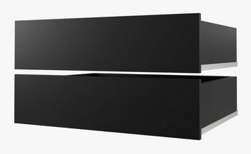 Feldmann-Wohnen Schiebetürenschrank Loft (Loft, 1-St) 100x62x212cm beton / schwarz mit Spiegel und Schubladen