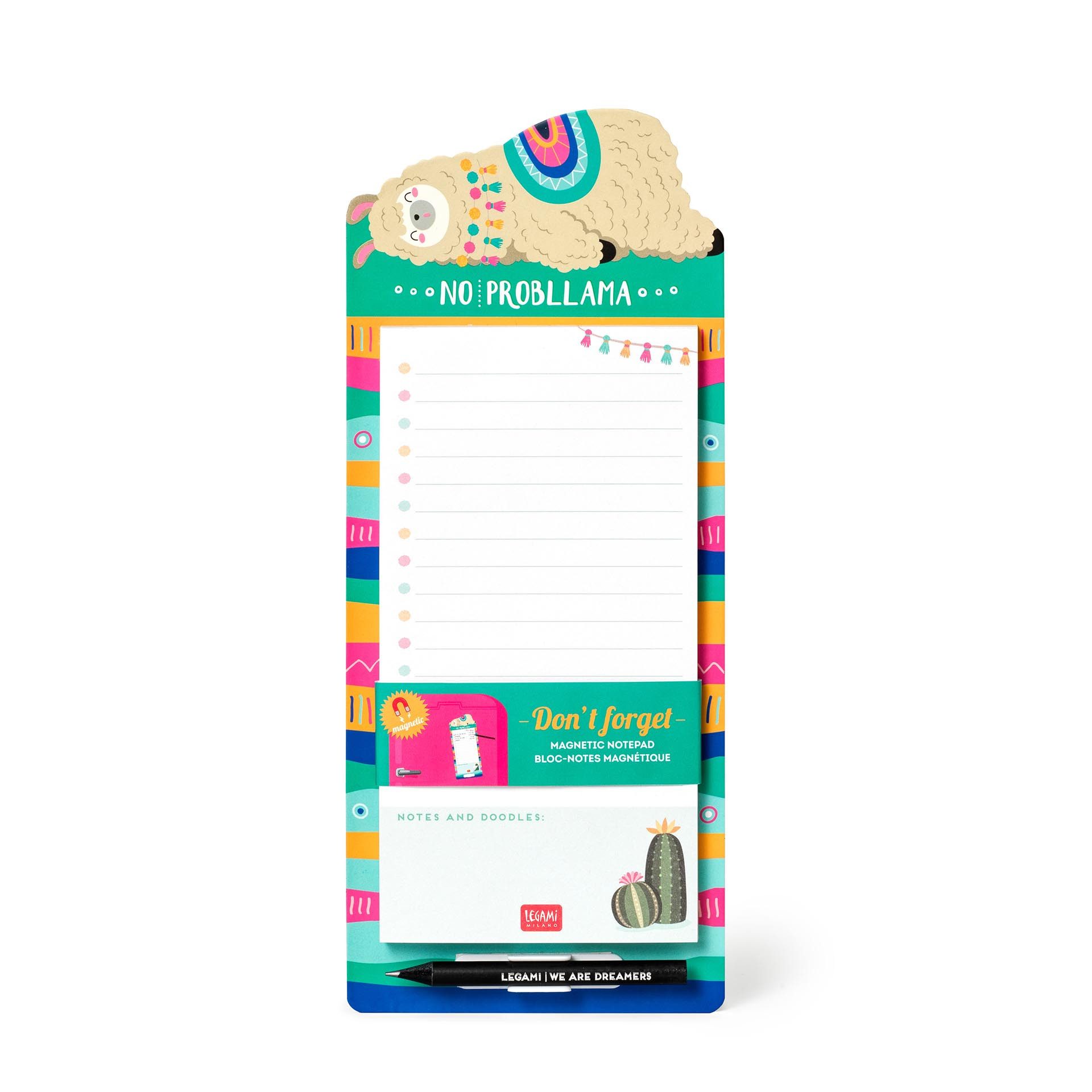 Legami Haftnotizblock Legami Magnet-Notizblock mit 60 Blättern - Don‘t Forget Lama