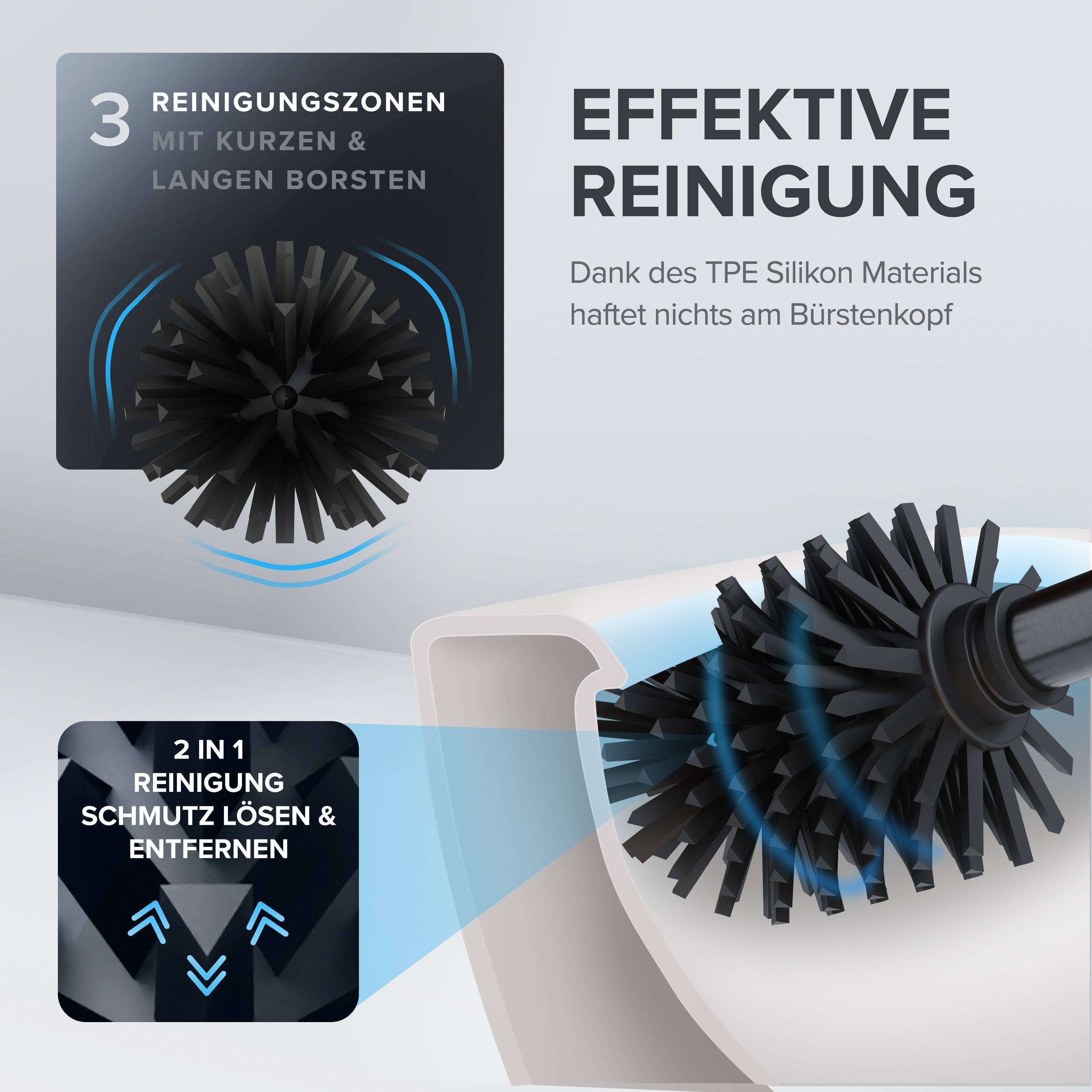 ovimar WC-Reinigungsbürste Loftet, (1-tlg), aus Edelstahl in Gunmetal zur