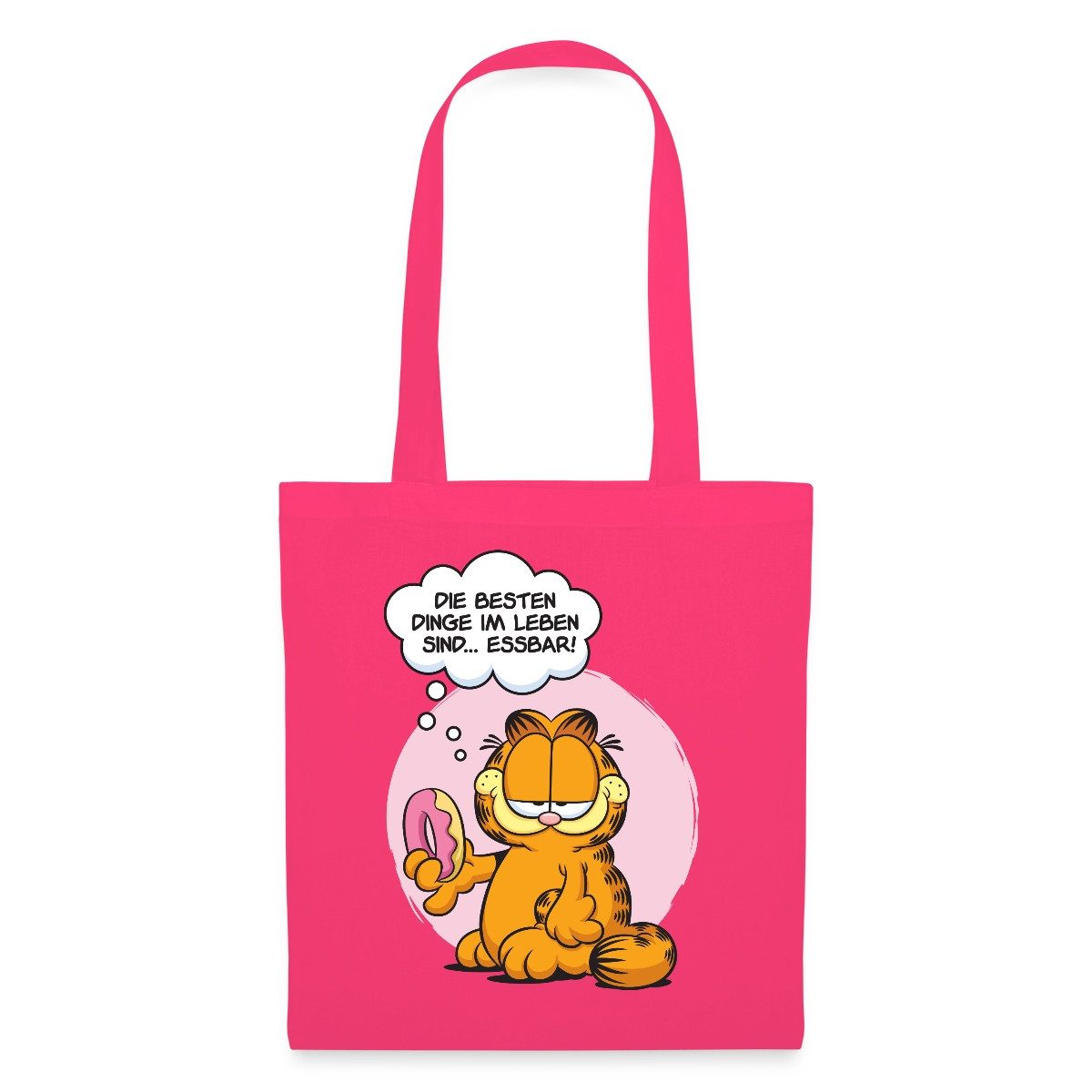 Spreadshirt Henkeltasche Garfield Die Besten Dinge Im Leben Sind Essbar Stoffbeutel (1-tlg)