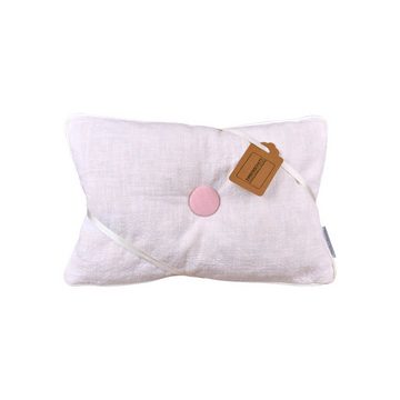 ZIRBENSCHATZ Zirbenkissen Zirbekissen rosa/weiß mit Knopf rechteckig, 1 Zirbenkissen, 1-tlg., 1 Kissen, wohltuender Zirbenduft und angenehmer Liegekomfort