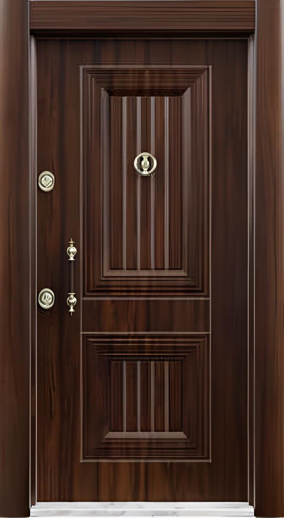 Xlmoebel Haustür XLMOEBEL braune Sicherheitstür aus Aluminium und Kunststoff (Einzeltür, 1-St), Made in Europa