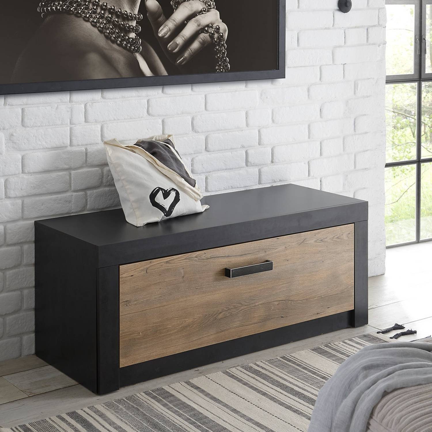 Lomadox Sitzbank »BAKU-61«, Garderobenbank moderner Look in Fresco