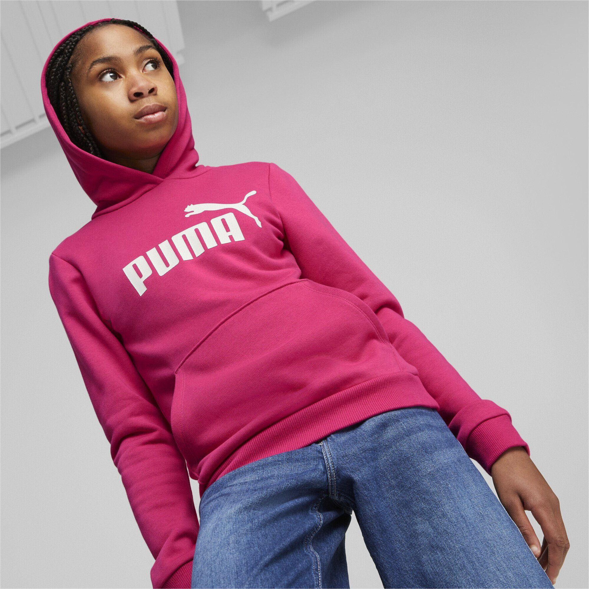 Shadow Orchid Mädchen PUMA Logo Essentials Hoodie Pink Sweatshirt