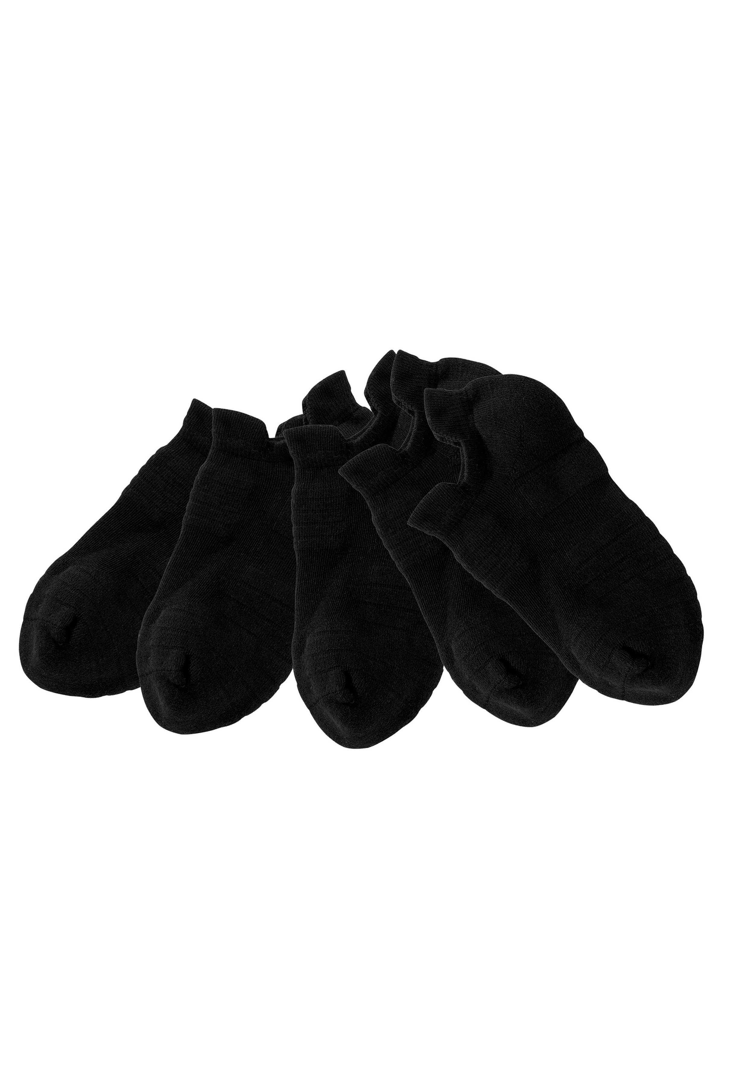 ACTIVE Details 5-Paar) schwarz mit Frottee LASCANA (Set, Sneakersocken 5x