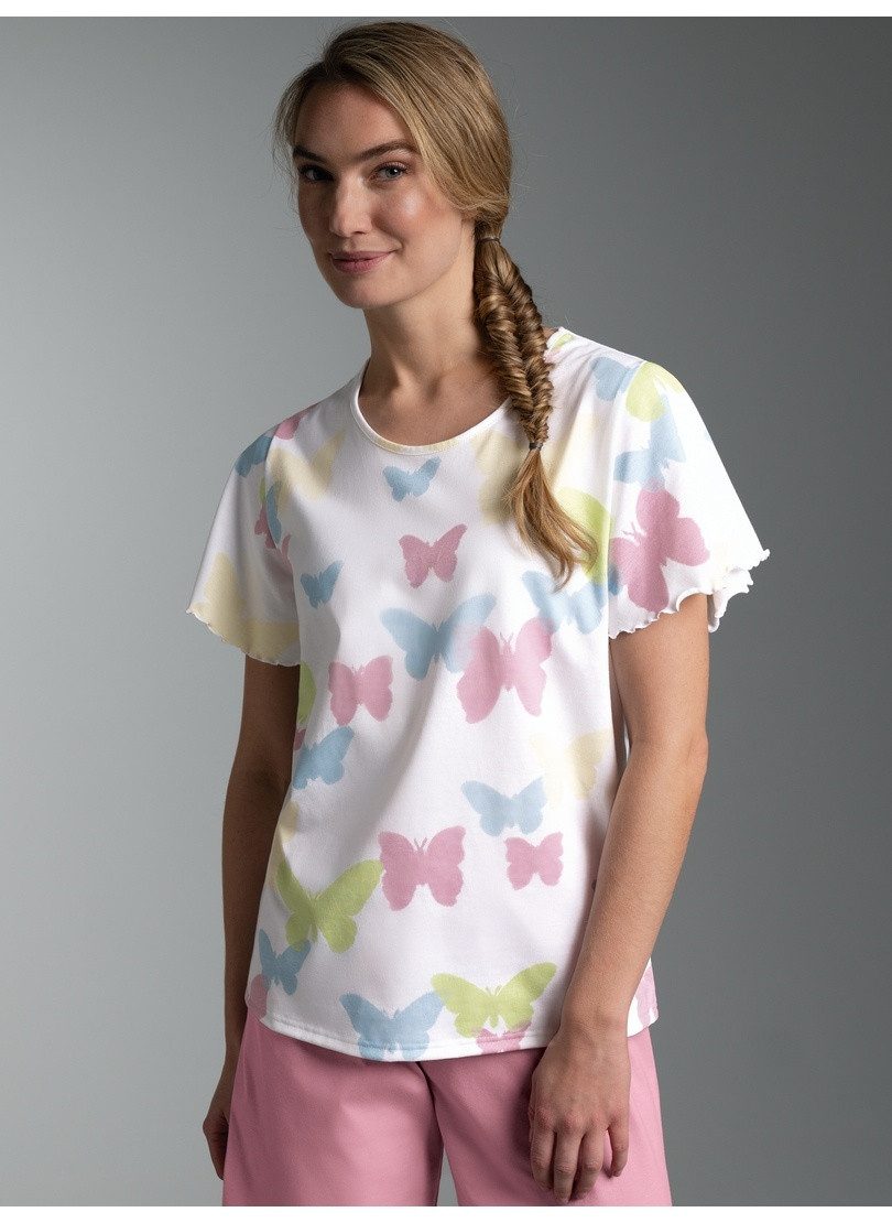 Trigema T-Shirt TRIGEMA T Shirt mit Allover-Druck "Schmetterlinge" (1-tlg)
