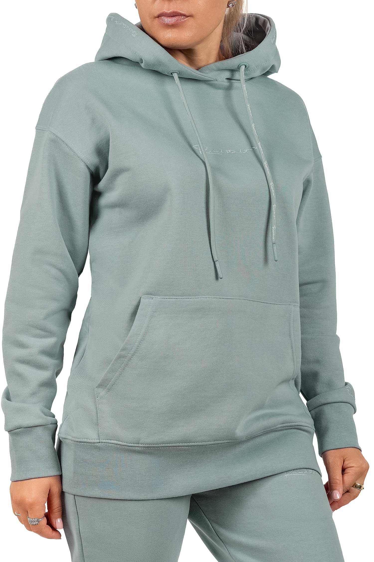 Reichstadt Kapuzenpullover Basic Oversize Damen Hoodie 23RSW038 (1-tlg) mit Stitching auf der Brust