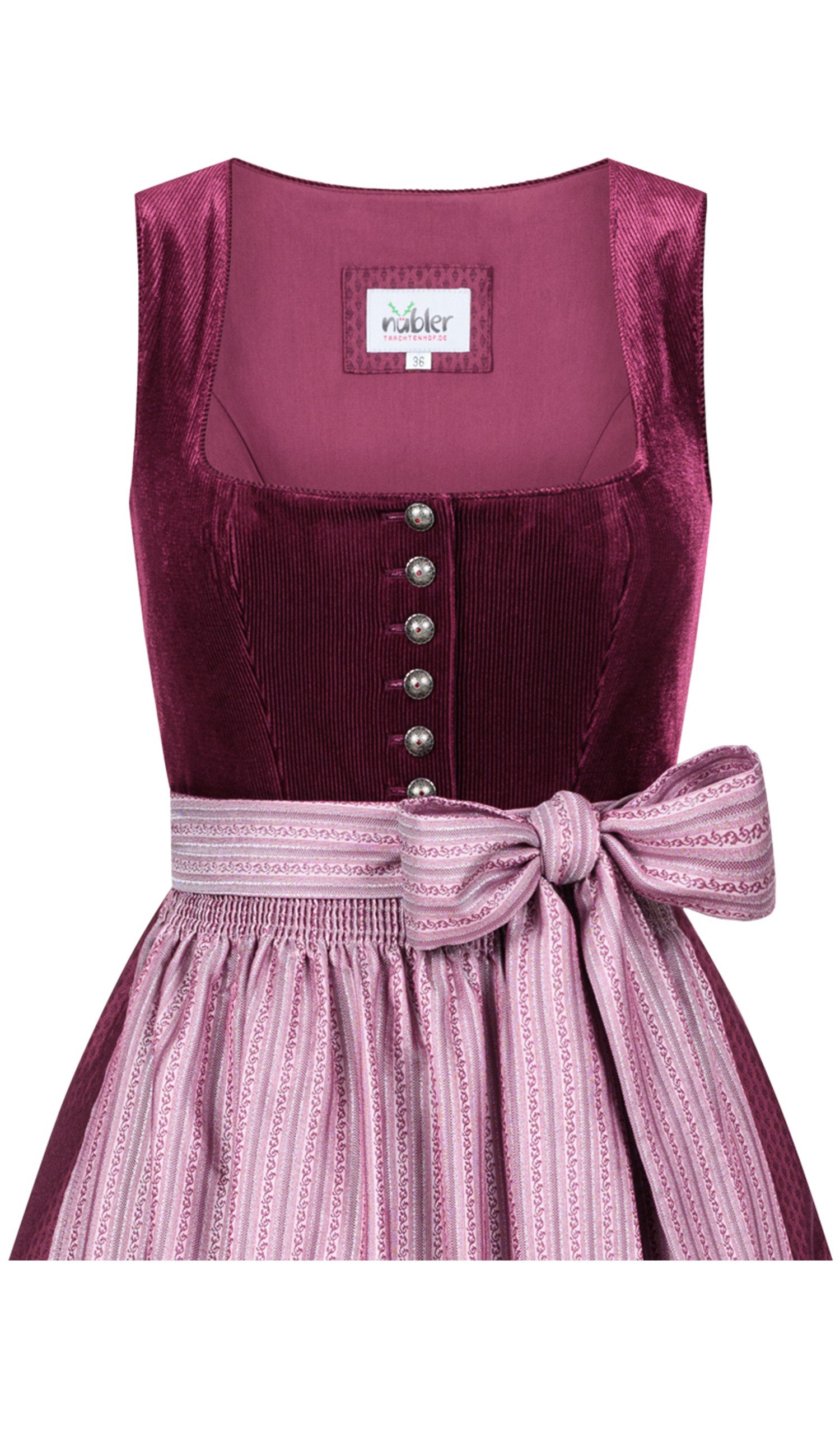 Nübler Dirndl Midi Dirndl Flamina in Waldbeere von Nübler - Rocklänge 70 cm