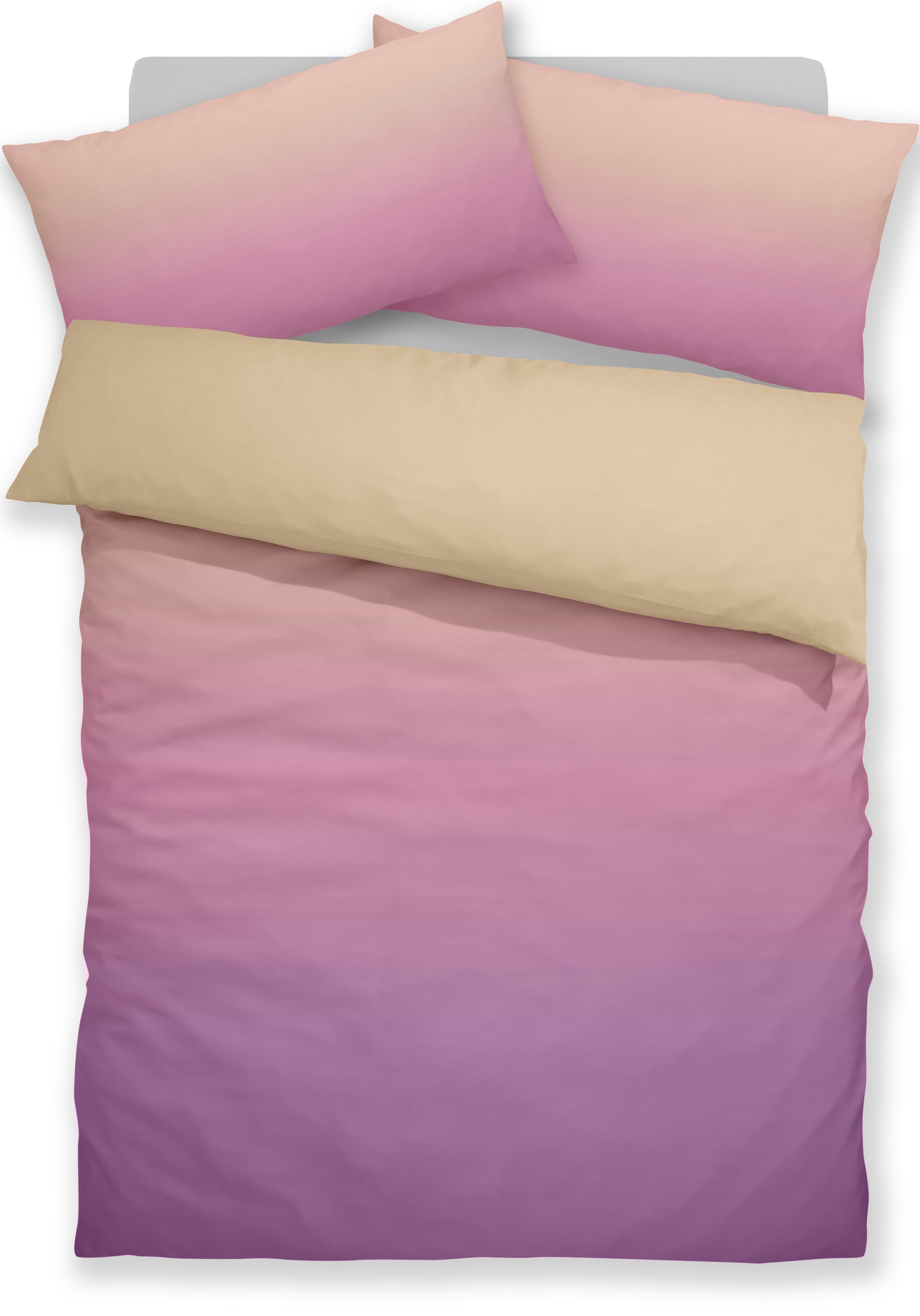 my home Bettwäsche Jareth, Microfaser, 2 teilig, 100 % Polyester, sehr weich, allergikerfreundlich, mit Farbverlauf