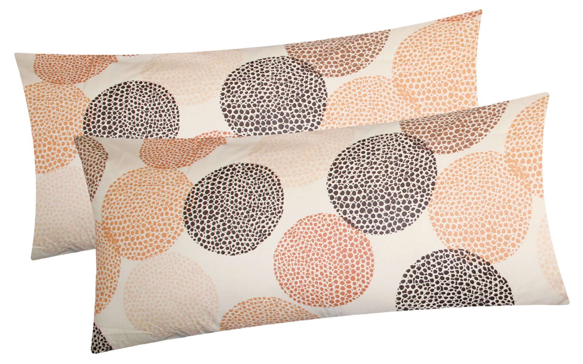 Heubergshop Kissenbezug, (2 Stück), 2er Set 40x80cm Punkte Kreise Kissenhülle Baumwolle (680/1-B-40x80)
