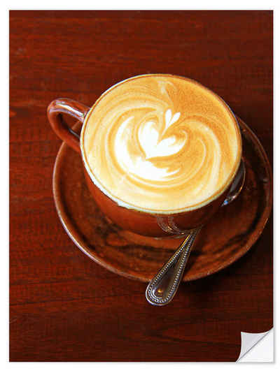 Posterlounge Wandfolie Editors Choice, Cappuccino mit Herzform, Küche Fotografie
