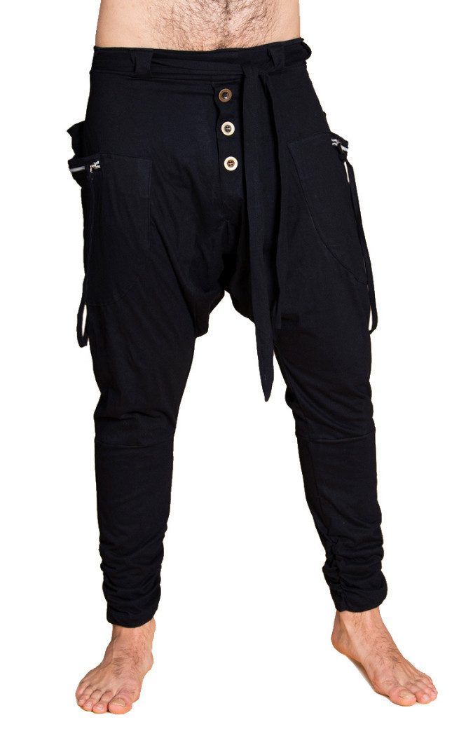 Haremshose Baggy Pants locker-luftige Hose mit tiefem Schritt Pumphose Pluderhose
