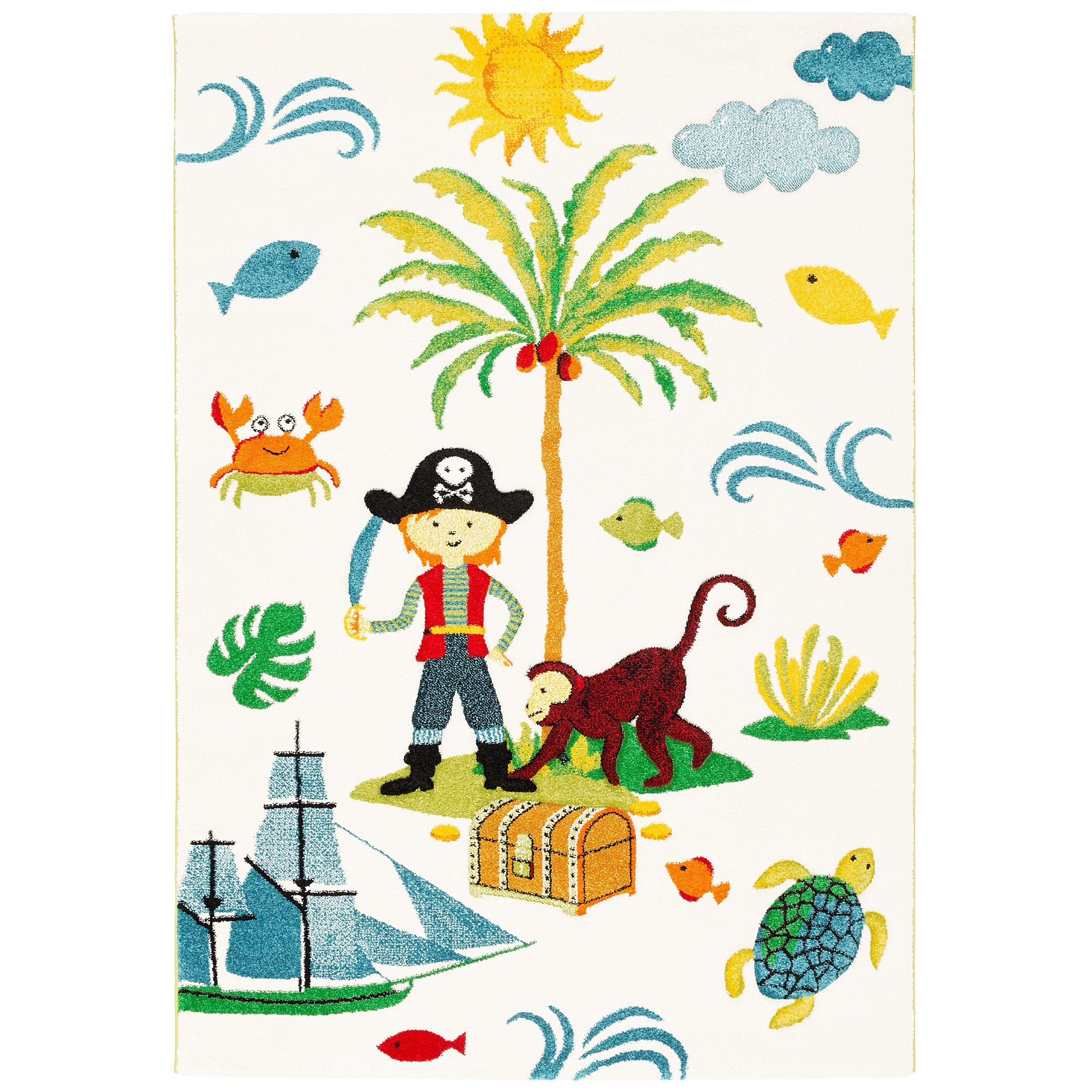 Pergamon Kinderteppich Kinder Teppich Maui Kids Piratenwelt, Rechteckig, Höhe: 13 mm
