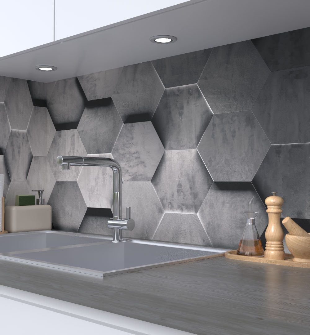 MyMaxxi Küchenrückwand Küchenrückwand selbstklebend Abstrakte Sechsecke 3D günstig online kaufen