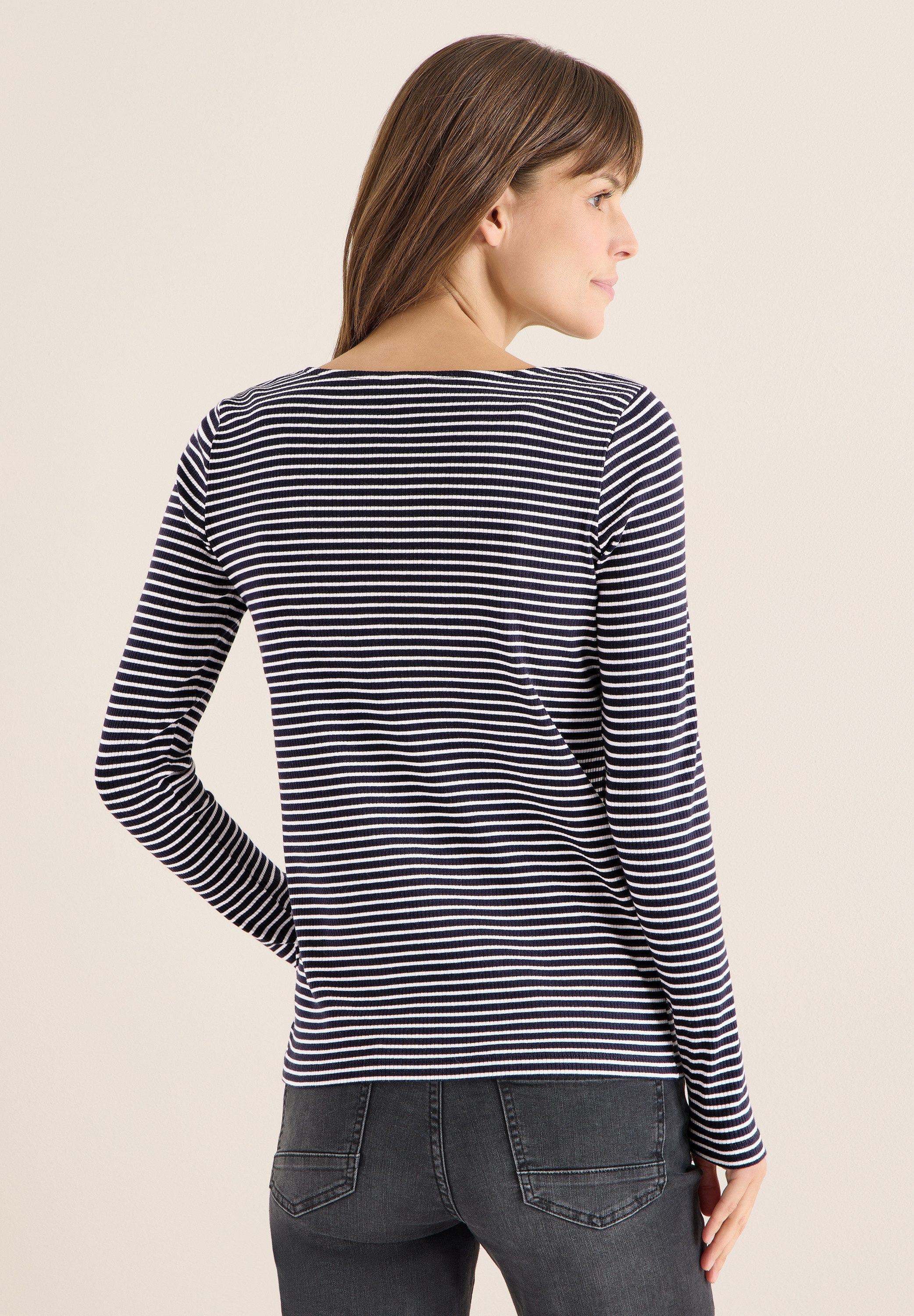 CECIL Langarmshirt mit U-Boot-Ausschnitt günstig online kaufen