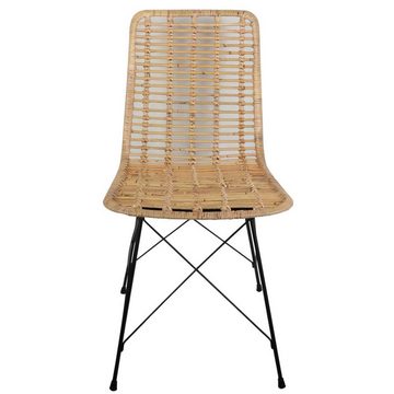Casa Moro Stuhl Rattan-Stuhl Valencia Natur - aus Naturrattan handgeflochten IDSN41 (Korbstuhl Flechtstuhl, 1 St), Retro Stuhl Esszimmerstuhl