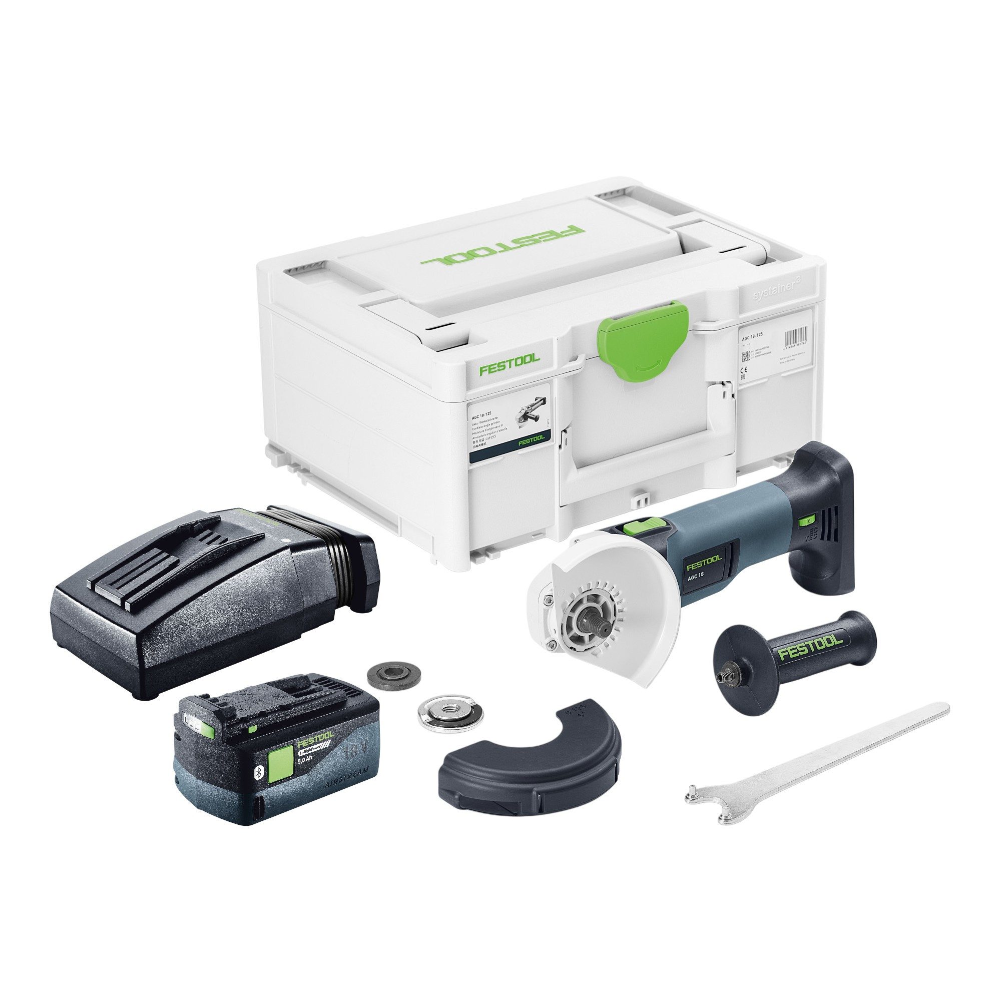 FESTOOL Akku-Winkelschleifer AGC 18-125 EB-Basic Akku Winkelschleifer 18 V 125 mm Brushless + 1x